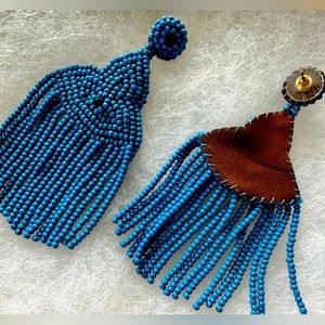 Noonday Collection Beaded Blue Earrings